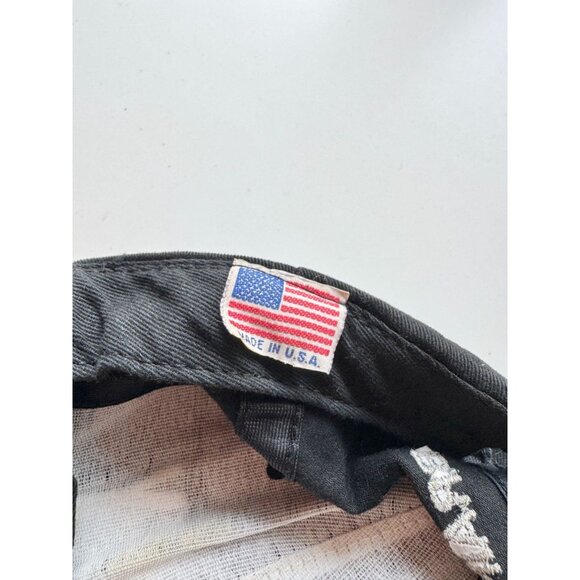 Vintage Made in USA ODYSSEY Black Cotton Canvas Check Brim Baseball Hat - Picture 10 of 11